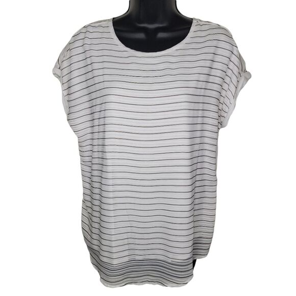 Chico's dolman sleeve mixed media t-shirt top 1 (medium) - Picture 1 of 6